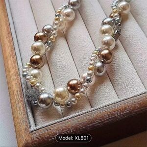 Elegant Pearl Necklace with Gold and Silver Accents